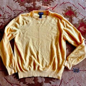 Lands' End 100% Cashmere yellow - soft rich bright Yellow Crew Neck Sweater